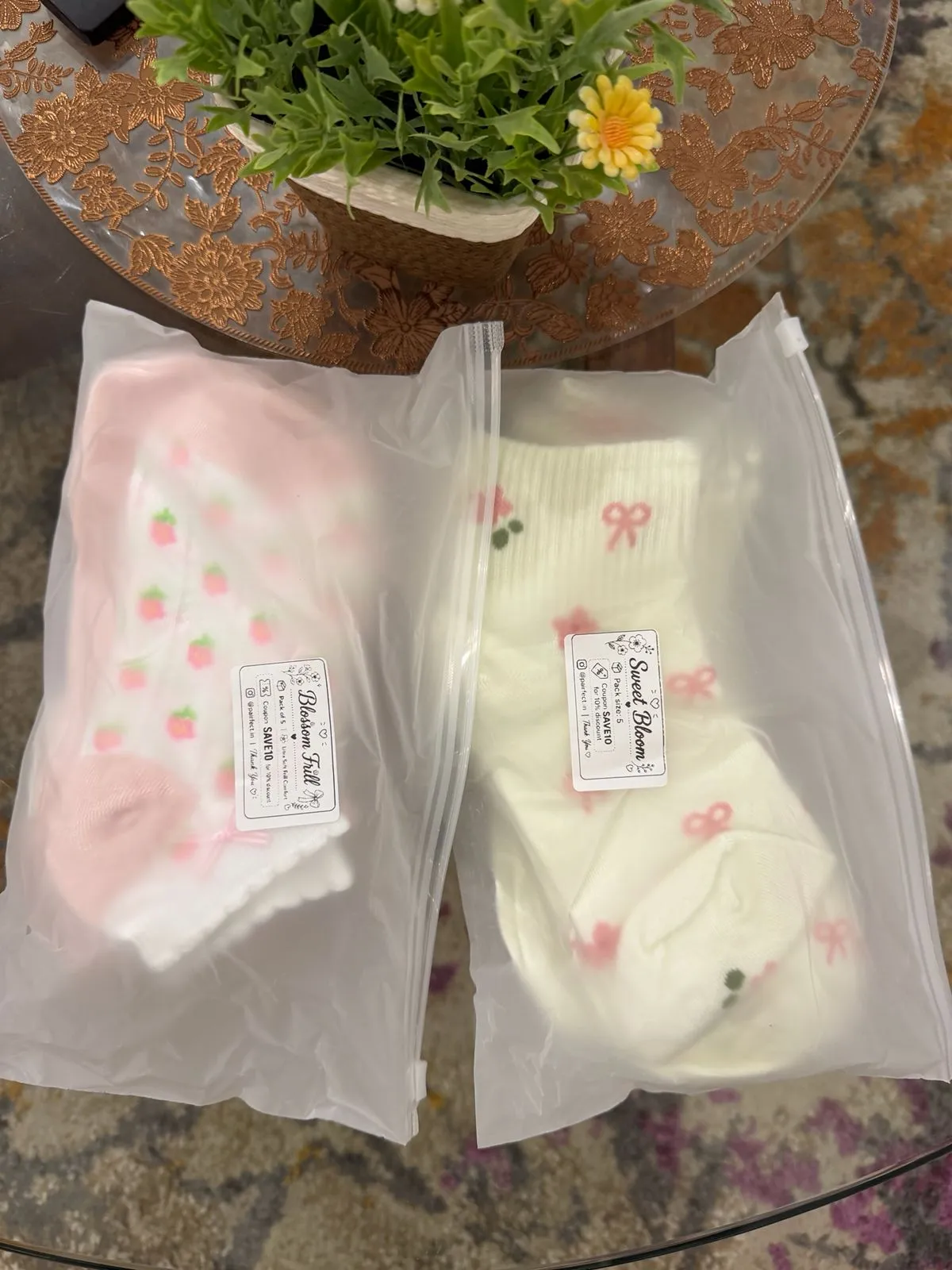Sweet Bloom and Blossom Frill packs in packaging
