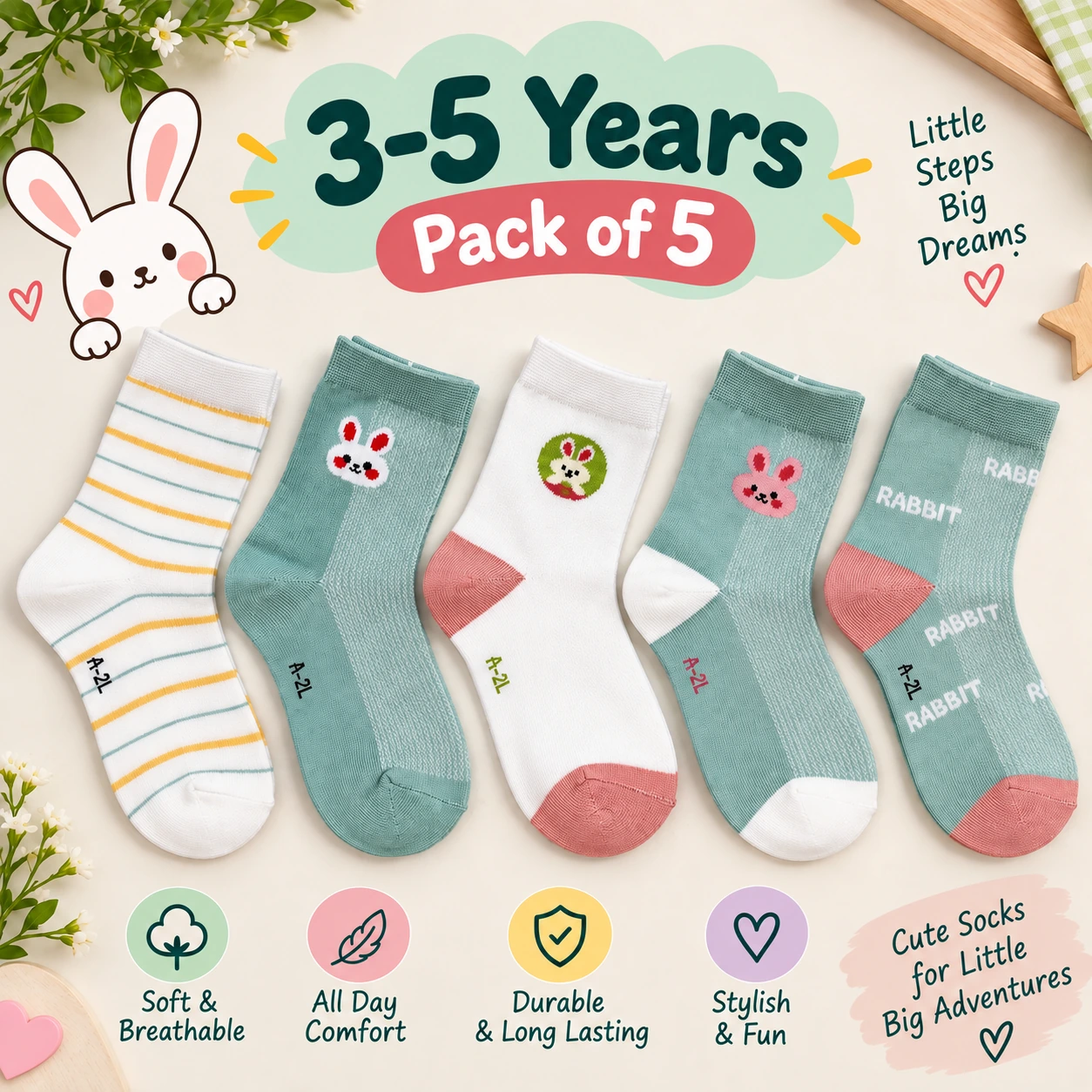 Minty Rabbit (Pack of 5)