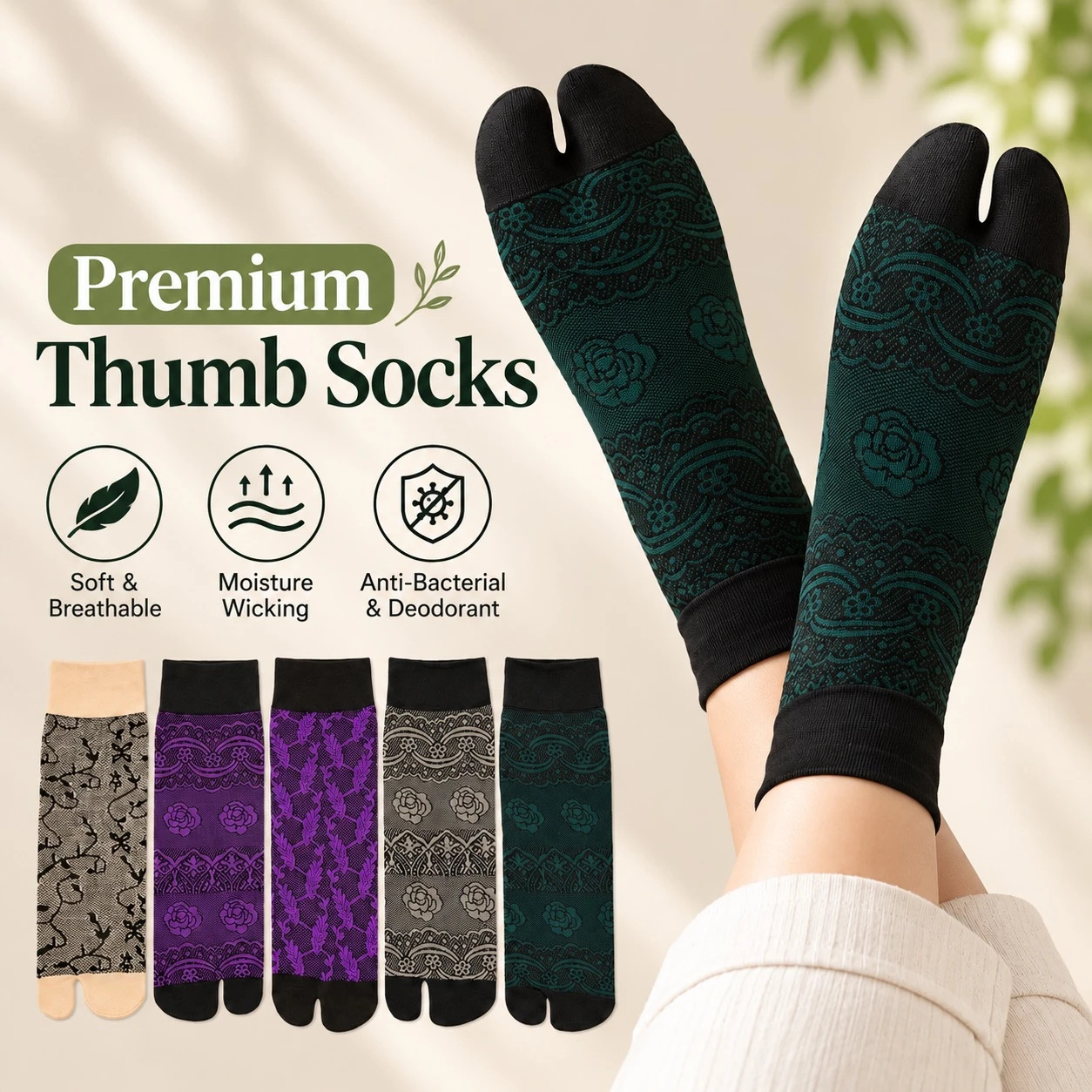 Royal Lace – Thumb Socks <span class="pack-label">(Pack Of 5)</span>